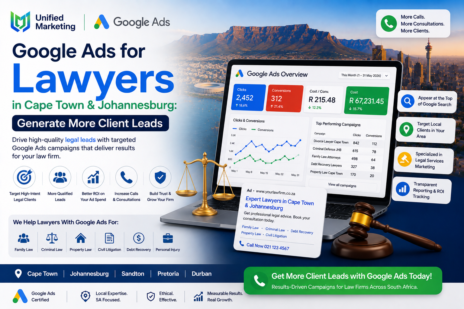 Google Ads for Lawyers in Cape Town & Johannesburg: Generate More Client Leads