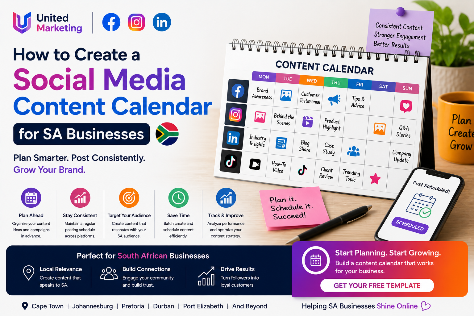 How to Create a Social Media Content Calendar for SA Businesses